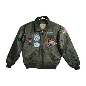 Rothco Flyer's Jacket Mens' Intermediate XL Green Full-Zip Patches MIL-J-6141